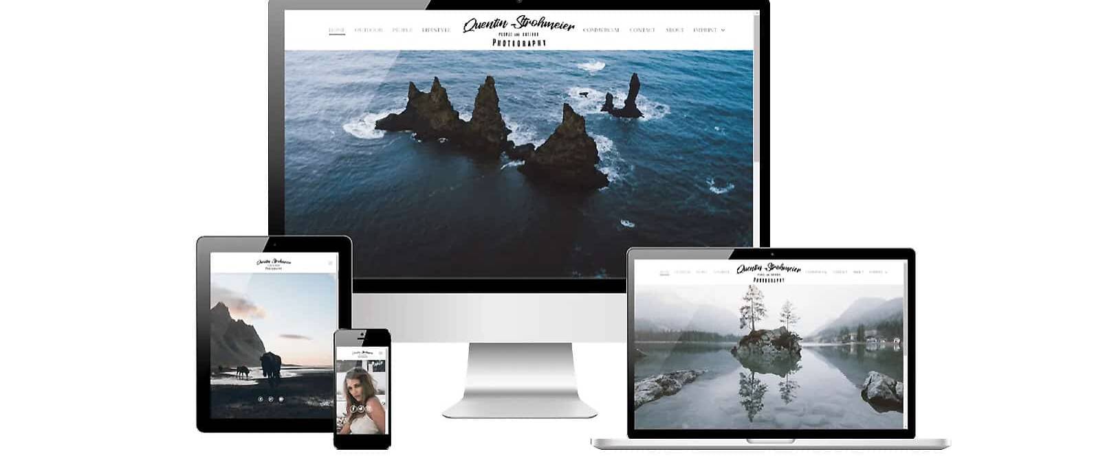 Responsive Webdesign Mockup der Website Quentin Strohmeier