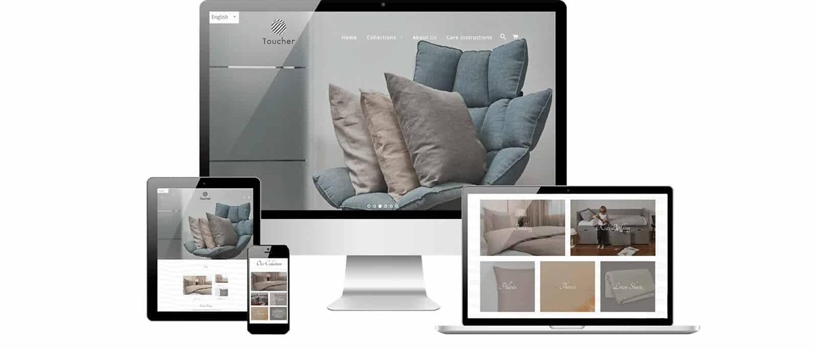 Responsive Webdesign Mockup der Website Toucher