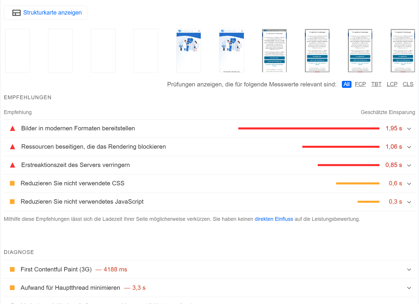 PageSpeed Insights Empfehlungen