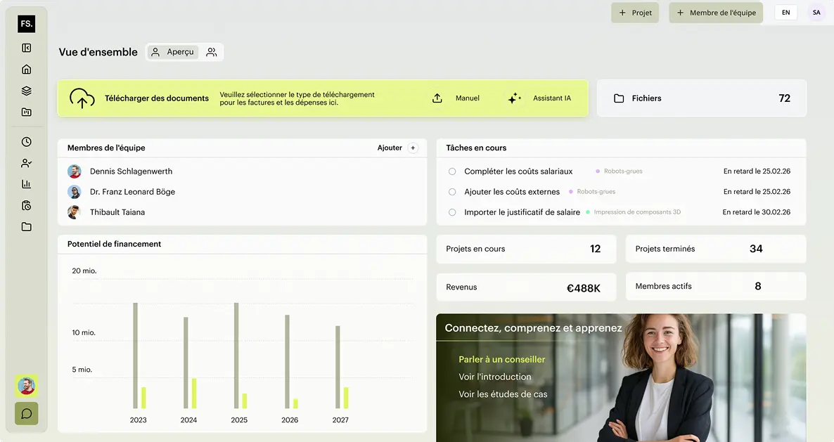 SubventAI Dashboard-Vorschau